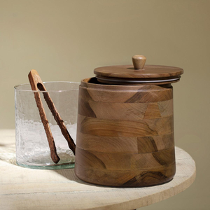 Seau à glace en bois 100% naturel, fabriqué à la main, de haute qualité, seaux à glace en bois, refroidisseur - Product Image 3