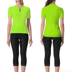 Women's <b>Neon</b> <b>Green</b> Short Sleeve Cycling Jersey Quick Dry Polyester <b>Top</b> for Adults Riding Custom Wholesale Cycling Jersey - Product Image 3