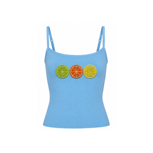 เสื้อกล้ามสีน้ำตาลแบบไหล่เดียวสำหรับผู้หญิง ขายส่ง พร้อมลายปักใบไม้ประดับลูกปัด สไตล์ลำลอง ระบายอากาศได้ดี เหมาะสำหรับใส่ในฤดูใบไม้ผลิ/ฤดูร้อน ใส่ได้ทุกวัน - Product Image 2
