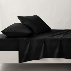 Cotton Flat <b>Sheet</b> 150TC Plain Dyed Breathable All-Season Bedding for Adult Fully elasticized for a snug <b>fit</b> - Product Image 3