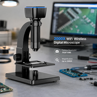 2000X WiFi Wireless Digital Microscope|USB Electronic Inspection Camera for Android iOS Windows Mac Mobile PCB Repair Microscope