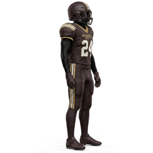 Uniforme de football américain personnalisé de haute qualité OEM, manches courtes, respirant, séchage rapide, ensemble de maillot et de pantalon pour usage sportif - Product Image 3