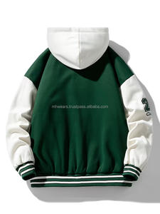 เสื้อแจ็คเก็ตวาร์ซิตี้แบบสั่งทำพิเศษ แฟชั่นคอตั้ง เสื้อแจ็คเก็ตวาร์ซิตี้ผู้ชาย ทรงหลวม แขนลำลอง บริการ OEM ปกติ - Product Image 2