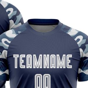 Maillot de football personnalisé pour hommes, camouflage marine, manches courtes, col rond, kit d'équipe - Product Image 3
