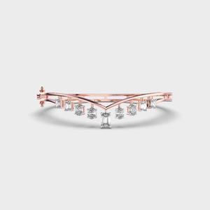 Lab Grown Diamond Geometric Drop Open <b>Bangle</b> Bracelet in 14KT <b>Rose</b> / Yellow / White <b>Gold</b> - Product Image 1