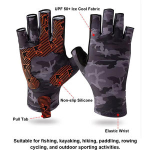 Gants de navigation résistants à l'eau, robustes, avec protection en cuir sur la paume, confortables, demi-doigts, pour la navigation de plaisance, la pêche et les activités de plein air - Product Image 4