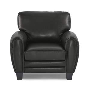 Modern <b>Retro</b> Styling 1pc Black Faux Leather Cover Living Room <b>Chair</b> Modern Home Furniture - Product Image 1