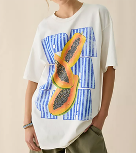Sardines Di Sicilia Printed Women's Loose Fit Cotton T-Shirt Crew Neck Short Sleeve Casual Summer Top - Product Image 3