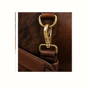 Sac de voyage et de week-end en cuir de vachette véritable Hairon, fait main, grande capacité, avec fermeture éclair, portable, collection 2026, directement de l'usine - Product Image 4