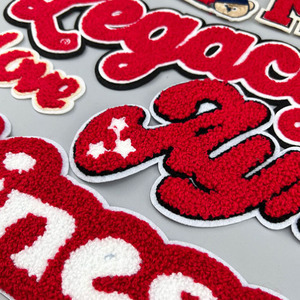 Wholesale Custom Chenille Embroidered Letter <b>Patches</b> Nonwoven Felt Iron-<b>On</b> <b>Sew</b>-<b>On</b> Varsity <b>Patch</b> for Garments - Product Image 4