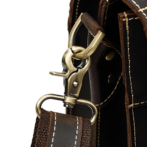 Porte-documents professionnel en cuir pour homme, sacoche de voyage et de bureau en cuir véritable, sac messager - Product Image 6