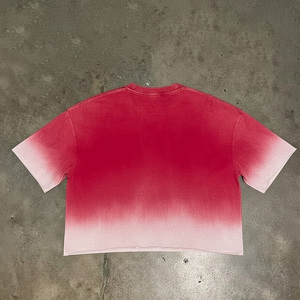 Camisetas Casuales de Manga Corta para Hombre, 100% Algodón, Lavado Ácido, con Logotipo Personalizado Bordado, Estampado en Blanco, Estilo Urbano, en Stock - Product Image 2