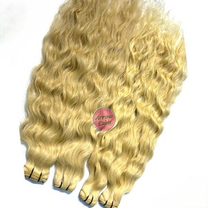 613 Bundles de Cheveux Humains Indiens Bouclés Remy Blond Platine 100 Grammes - Product Image 4