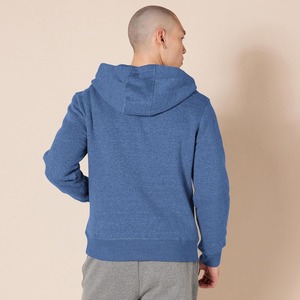 Sweat-shirt à capuche bleu pour homme, coupe classique, décontracté, pour l'automne, avec poche, en coton tricoté - Product Image 3