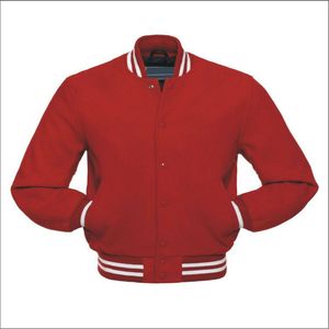 Men's Winter Varsity <b>Jacket</b> with Embroidered Custom Logo Stand Collar Leather Sleeves College Baseball <b>Pilot</b> Letterman Style - Product Image 1