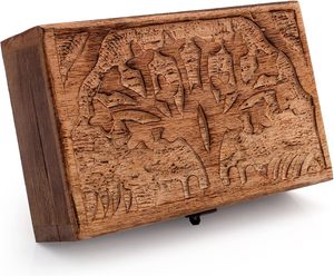 กล่องไม้เก็บสาเกอเนกประสงค์แกะสลักด้วยมือต้นไม้แห่งชีวิต - Product Image 3