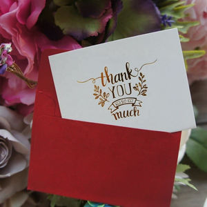 Cartes de remerciement personnalisées, cartes de vœux de luxe avec impression dorée pour les cadeaux de mariage, les emballages de marques et les occasions spéciales - Product Image 4