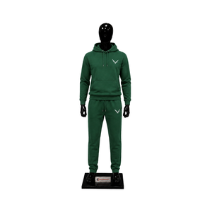 Ensemble de survêtement vert personnalisé pour homme : sweat à capuche et pantalon de jogging – Vêtements de sport décontractés, streetwear, tenue de gym – Fournisseur de survêtements deux pièces en gros - Product Image 1