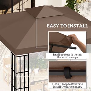 Telo di Ricambio Superiore Anti-UV a 2 Livelli 3x3m per Gazebo da Giardino, Patio, Caffè, Esterno, Villa, Cortile, Parco - Product Image 5