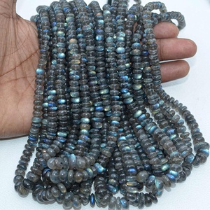4mm 6mm naturel gris Labradorite lisse Rondelle bouton perles de pierres précieuses brin prix de gros pierres pour la fabrication de bijoux fournisseur - Product Image 3