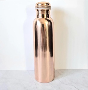 ขวดน้ำทองแดงพร้อมฝาปิด ดีไซน์มินิมอล พกพาสะดวกสำหรับเดินทาง - Product Image 2