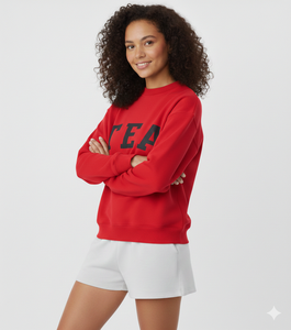 Sweat-shirt décontracté personnalisé à col montant brodé en 3D pour femme, manches longues, vente en gros hiver - Product Image 3