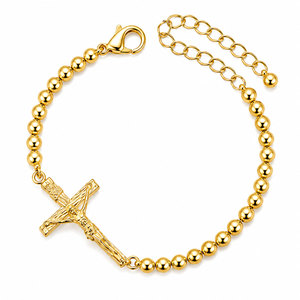 กำไลข้อมือชุบทองคำ 24K แบบสั่งทำพิเศษ - จี้พระแม่มารีแบบฝังสีสไตล์วินเทจ เครื่องประดับ OEM - Product Image 1