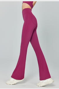 RUIQUWIN OEM Butt Lifting Women Activewear Gym High Waist <b>Flared</b> Pants Soft <b>Flared</b> Wide Legs Yoga Fitness Trousers - Product Image 2