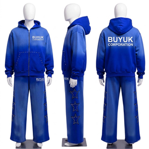 Chándales de Alta Calidad para Otoño, Talla Grande, Impermeables, Ecológicos, con Capucha, Lavado Ácido, 100% Algodón, Bordado de Logotipo Personalizado - Product Image 1