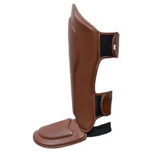 Protège-tibias en cuir PU personnalisé avec logo pour l'entraînement de boxe et arts martiaux – Équipement de boxe pour l'entraînement - Product Image 5