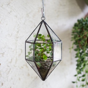 Maceta Geométrica de Cristal Negro Popular para Suculentas y Plantas Aéreas - Decoración Artística Ecológica para el Hogar/Oficina, Regalo de Boda - Product Image 2