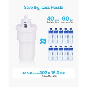 9 tazze di filtro acqua a 5 stadi 40 galloni BPA-Free brocca - Product Image 5