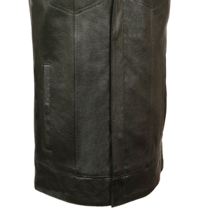 Mens Premium Formal Winter Distressed <b>Brown</b> PU Leather Motorcycle <b>Vest</b> Vintage Biker Waistcoat Classic Sleeveless - Product Image 2