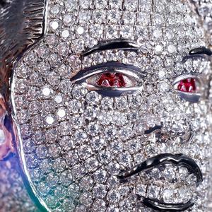 จี้ห้อยคอ Bereal Custom Vvs Iced Moissanite 3D V Vendetta ลายการ์ตูนฮิปฮอปสุดเทรนดี้ สำหรับผู้ชาย ชุบโรเดียมแท้บนเงินแท้ - Product Image 2