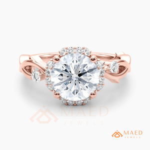 14K <b>Rose</b> Gold Round Cut Moissanite Engagement Ring <b>Infinity</b> Twist Bridal Wedding Ring Luxury Jewelry USA Gift - Product Image 5