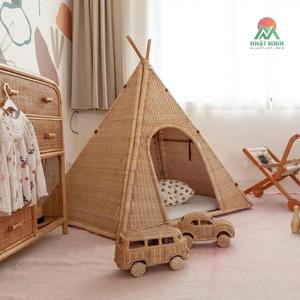 Tente de jeu tipi en rotin Nhat Minh pour enfants, design naturel et écologique pour bébés et enfants - Product Image 1