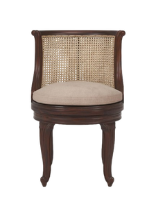 Rasenew Dining <b>Chair</b> with Mahogany Wood Frame Natural <b>Rattan</b> Backrest Contemporary Design Polyester Cushion-Home Furniture - Product Image 1