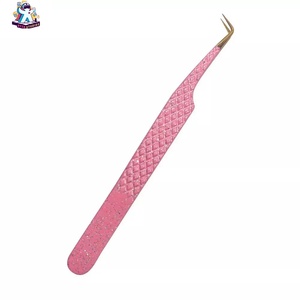 Ensemble de pinces à cils en acier inoxydable Ryzer Studio, 1 pièce, pointe incurvée et pointue, outils de beauté pour extensions de cils, maquillage et outils - Product Image 1