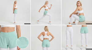 Leggings de compression pour femme à porter sous un short, pour la gym, le yoga et le fitness, couche de base écologique, double couche - Product Image 6