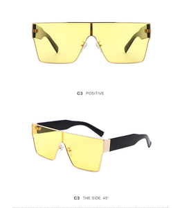 Wholesale Fashion Luxury Designer <b>Oversized</b> Retro Shades Trendy Frames Rectangle Custom Logo <b>Sunglasses</b> Women Men Gafas De Sol - Product Image 5