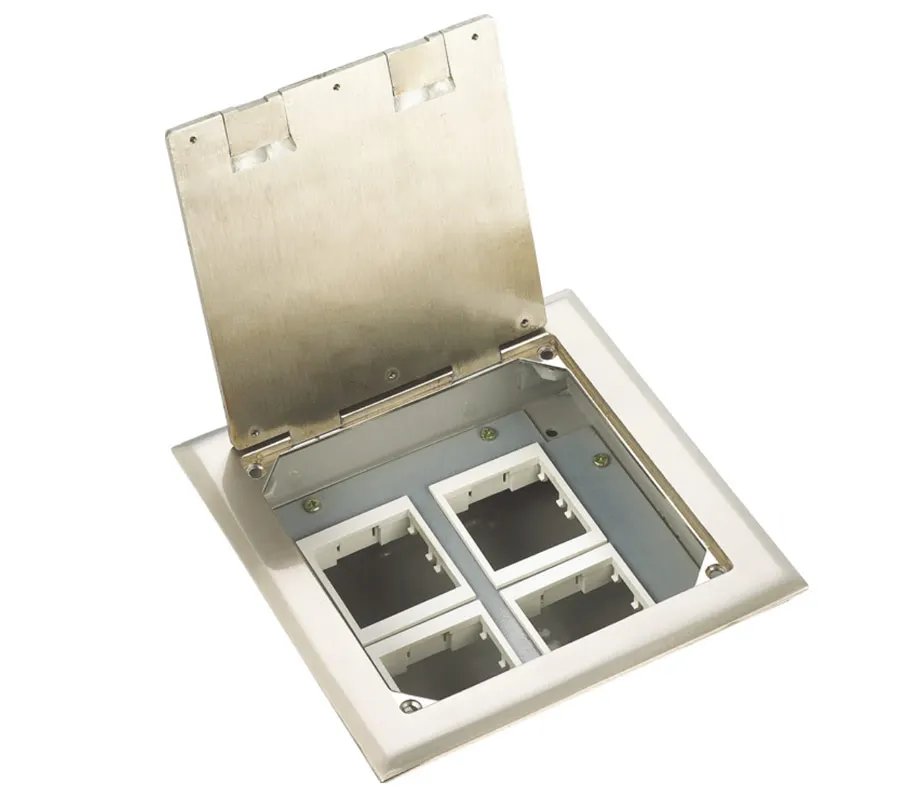 フロアソケット防水床コンセントボックス隠し工場価格ステンレス真鍮合金フリップアップオープンタイプ薄い