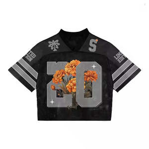 T-shirt de football personnalisé de haute qualité, design sublimé, col en V, streetwear, maillot de foot pour homme et femme, maillot de foot en mesh - Product Image 1