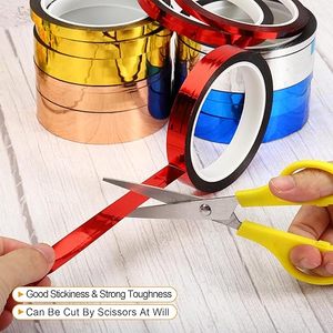 Ruban adhésif holographique réfléchissant en or pour projets de bricolage, d'artisanat, d'emballage cadeau et de décoration - Product Image 4