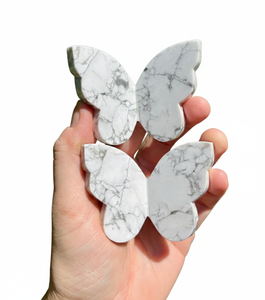 Wholesale Natural Howlite 3D Butterfly <b>Wings</b> Crystal Carving Energy Stone Healing Mineral Specimen Home Office Decoration - Product Image 6