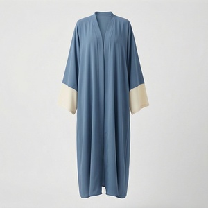 Nueva Llegada de Otoño, Ropa Musulmana Abaya con Cinturón, Abaya Doble para Mujer, Abaya Larga Kaftan Holgada, Color Personalizado Nuevo - Product Image 1