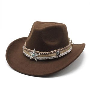 Wholesale <b>Cowboy</b> <b>Black</b> White Western Fashion Big Wide Brim Sombrero Suede Bulk Fedora Felt Cowgirl <b>Hat</b> - Product Image 5