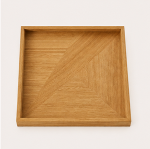 Modern Minimalist Square Oak Wood Serving Tray For Coffee Table Nordic Style Natural Hardwood Decorative Organizer For <b>Home</b> Use - Product Image 5