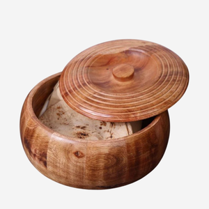 Casserole en bois classique avec extérieur poli et design écologique, diamètre 20 cm, compatible avec toutes les cuisinières - Product Image 4