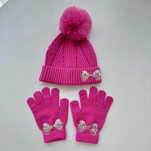 Conjunto de gorro y manoplas de invierno para niñas, accesorios cálidos para niños pequeños, gorro térmico y guantes para clima frío - Product Image 3