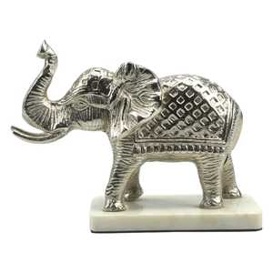 Silver <b>Elephant</b> Figurine 26cm L X 18.5cm H X 10cm W Handmade Metal Sculpture Modern Design Eco-Friendly Durable Living Room - Product Image 6